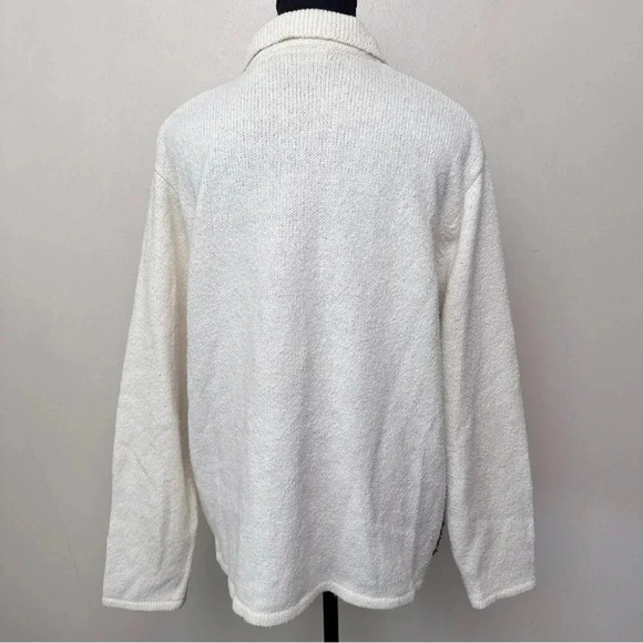 TANJAY Womens Medium Petite Sailboat Vintage Nautical Lady Embroidered Cardigan - Picture 3 of 16